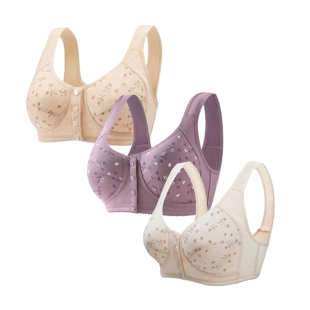 Bras for Women, 3PC Womans Plus Size Printing Comfortable Bra Underwear
