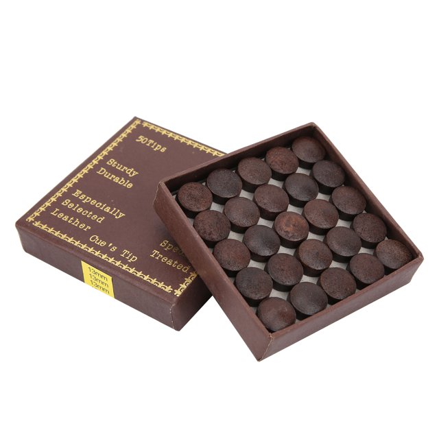 Wchiuoe Billiard Cue Tip,Pool Stick Tips,13MM 50pcs/Box Nine Ball Cue Tips Pool Billiard Cue Tips Replacement Billiard Accessories