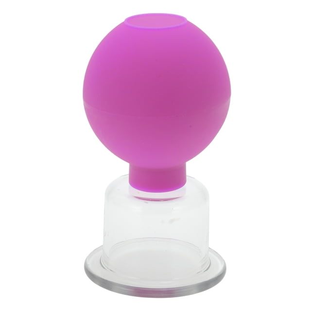 Unique Bargains 1 Pc Convenient Cupping Facial Tools for Beauty Parlor 1.42" Purple Silicone Glass