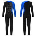 thumbnail image 1 of vastwit Kids Girls Rhinestones Full Body Dance Unitard One Piece Figure Ice Skating Jumpsuit Ballet Leotard Blue 12, 1 of 7
