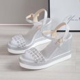 thumbnail image 4 of RKSTN Sandales pour Femmes Bout Ouvert Chaussures Décontractées Strass Confortables Plateforme Compensée Sandales Chaussures Souples Confortables, 4 of 5