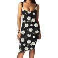 thumbnail image 4 of Fridja Womens Print O-Neck Tank Dress Sleeveless Basic Midi Club Dress, 4 of 7