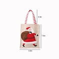 thumbnail image 3 of Christmas Gift Bags Linen Embroidery Santa Snowman Deer Design Red White Coffee Color 7.5 in x 5.9 in x 0.4 in Tote Bag for Small Gifts Candy Storage, 3 of 8