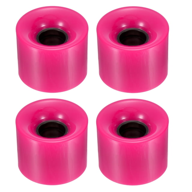 Unique Bargains Roues de Longboard 60 mm Roue de Planche à Roulettes Roues de Rue pour Planches à Roulettes Roues Cruiser 78 A, Rouge Rose Lot de 4