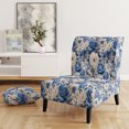 thumbnail image 2 of Designart « Élégance Néo-Victorienne : Motif de Roses Bleues II » Fauteuil d'Appoint Rembourré à Motif de Roses Bleues - Fauteuil de Style Champêtre pour Salon, 2 of 7