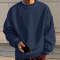 thumbnail image 1 of DPTALR Men Comfortable Solid Casual Tops Long Sleeve Round-Neck Sweatshirt, 1 of 4