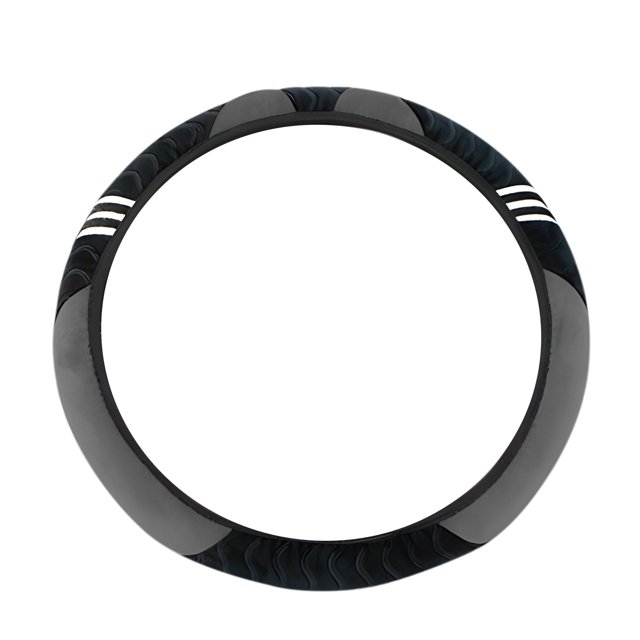 Grey Stretchable Steering Wheel Cover Without Inner Ring Plush Material For Comfortable Grip Universal Fit For Most Cars 14.97 Inches Easy To Install And Non Slip Design For Safe Driving