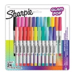 Sharpie Glam Marqueurs permanents de la pop, Ultra Point fin, couleurs assorties, 24 Nombre