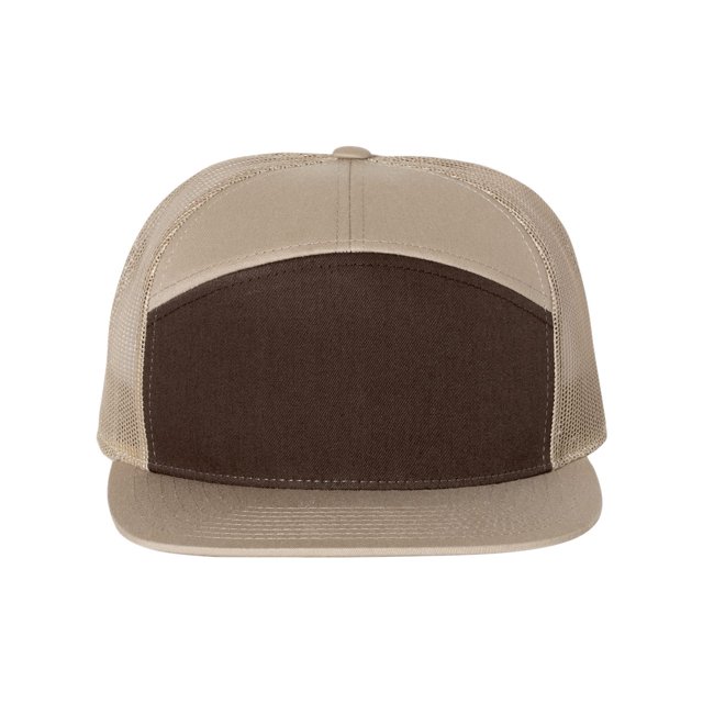 Richardson Seven-Panel Trucker Cap, One Size, BrownKhaki