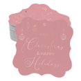 thumbnail image 1 of Inkdotpot Real Rose Gold Foil Merry Christmas & Happy Text Tags Favor Bracket Shape Hang Pack Of 100 Paper Tags, 1 of 7