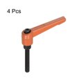 thumbnail image 3 of Unique Bargains 4 Pack M6 x 50mm Male Threaded Stud Adjustable Clamping Lever Handle Bolt Knob Orange, 3 of 6