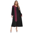 thumbnail image 1 of iefiel Womens Color Block Choir Robe Minister Pastor Robe Puff Sleeves Split Zipper Front Gown Graduation Gown Black XL, 1 of 7