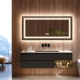 thumbnail image 4 of Wisfor 120x60cm LED Bathroom Mirror: Dimmable Vanity Mirror, Dual Lights, Anti-Fog, Rectangle, Home, 4 of 14