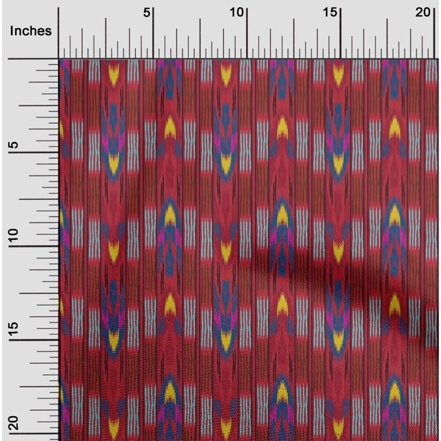 oneOone Georgette Viscose Fabric Stripe Ikat Fabric Prints By Yard 42 Inch Wide