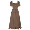 thumbnail image 3 of Pisexur Womens Gothic Dress High Wasit Corset Dress Retro Renaissance Dress Solid Color Short Sleeve Medieval Dress Fashion Flowy Square Neck Drawstring Maxi Dress Ruffle Tunic Cocktail Dress, 3 of 5