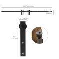 thumbnail image 3 of HOMCOM 6.6FT Mini Sliding Barn Door Hardware Kit for Double Doors Black, 3 of 9