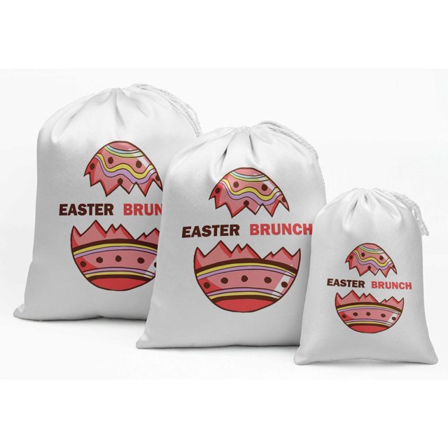 Darling Souvenir Sacs à Faveurs pour Fête de Pâques Œuf Blanc Cassé Pochettes 15 Pcs