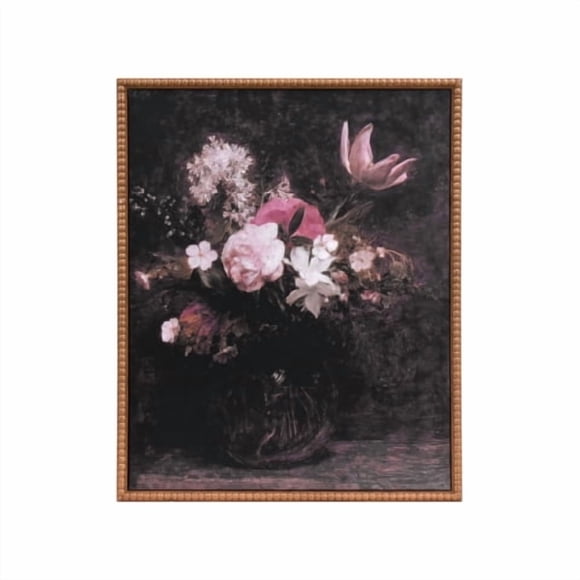 Crystal Art Gallery 16x20 Beaded Framed Canvas Dark Flowers – Henri Fantin-Latour Floral Wall Art, Vintage Farmhouse Classic Style