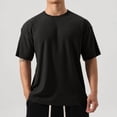 thumbnail image 2 of cfhntfmh Men's Muscle T Shirt Casual Short Sleeve Tops Ribbed Crewneck Slim Fit Workout Gym Solid Color Basic Tee Shirts, 2 of 6