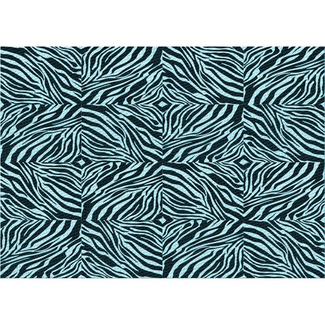 Ahgly Company Machine Washable Indoor Rectangle Transitional Deep Teal Green Area Rugs, 3' x 5'