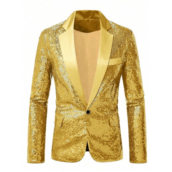 Sequin Blazer Jacket for Men - Sparkly Tuxedo Jacket - Mens Sport Coats for Prom Wedding Party L