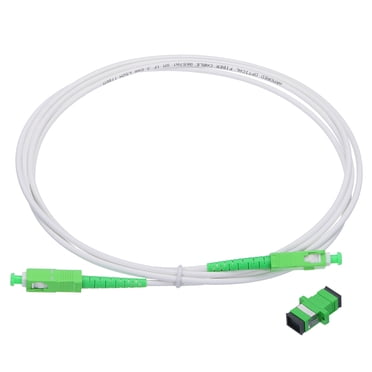 Unique Bargains 1 Pcs 6,6 Pi Monomode Simplex OS2 Câble à Fibre Optique LSZH SC/APC-SC/APC Cavalier Blindé Optique Blanc avec Adaptateur