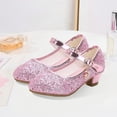 thumbnail image 2 of Wdgfv Ballerines Filles Scintillantes Fête Mary Jane Princesse Chaussures de Robe Rose 4,5-5 Ans, 2 of 6