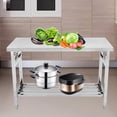 thumbnail image 1 of GloryStar 48 x 24 Inch Stainless Steel Work Table, NSF Commercial Heavy Duty Folding Kitchen Prep Table, Cooking Work Station with Adjustable Undershelf for Restaurant, Kitchen, Food Service, 1 of 8