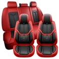 thumbnail image 2 of Maidao Car Seat Covers Full Set for Mercedes-Benz for A35 2018-2024 5 Seats Leather Compatible Airbag Water Resistant Front Rear Cushion Protector Black and Red, 2 of 7