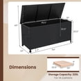 thumbnail image 3 of Costway Coffre de Terrasse en Rotin de 85 Gallons avec Doublure Imperméable, Roues Universelles et Vérin à Gaz, Noir, 3 of 10