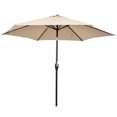 thumbnail image 3 of Gymax 9 ft Outdoor Patio Market Table Umbrella Garden Yard w/ Crank 6 Ribs Beige, 3 of 7