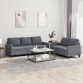 thumbnail image 1 of vidaXL 2 Piece Sofa Set with Cushions Dark Grey Velvet, 1 of 4