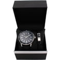 thumbnail image 2 of Men's Black Leather Watch & Bracelet Set, 2 of 3