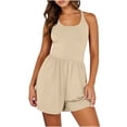 thumbnail image 1 of RKSTN Jumpsuits for Women Summer Fashion Solid Color Running Workout Rompers Exercise Gym Yoga Sprots Loose Fit Backless Jumpsuits, 1 of 5