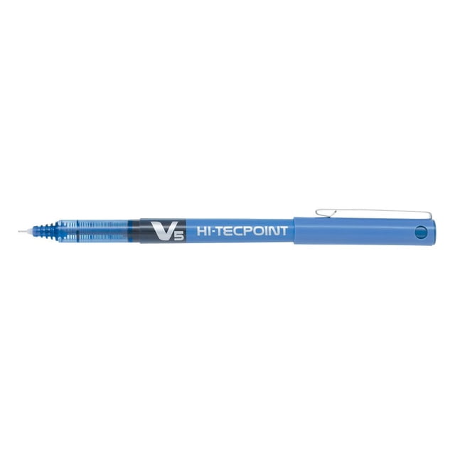 Pilot Hi-Tecpoint V5 Stylo à Bille Roulante, Pointe Aiguille, 0,5 mm, Encre Bleue