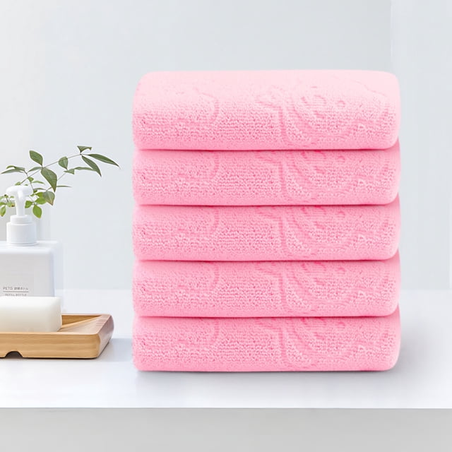 Big Savings! Five-Color Bear Embossed Face Towel, Soft and Absorbent Cleansing Bath Towel, Cute Bear Pattern Towel for Kids, Comfortable Towel for Facial and Bath Use