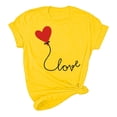 thumbnail image 4 of Meichang Hauts pour Femmes T-Shirts de la Saint-Valentin T-Shirts de Fête à Col Rond T-Shirts à Imprimé Cœur d'Amour T-Shirts à Manches Courtes Jolis Tees Blouses en Liquidation, 4 of 5