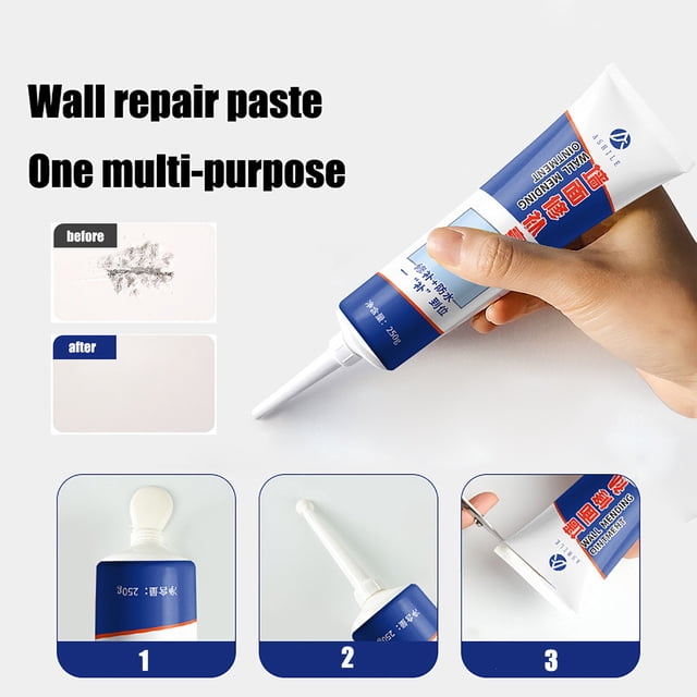 XYAIYT Ultimate Wall Repair Kit for Quick Drying Waterproof Home Fix on Peeling Stains Graffiti and Cracks Complete Tool Set with Cream Scraper Sandpaper Safe Ingredients
