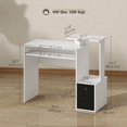 thumbnail image 2 of Computer Desk with Sliding Keyboard Tray Storage Drawer Shelf Home Office Workstation White, 2 of 7