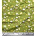 thumbnail image 1 of Soimoi Green polyester Crepe Fabric Tea Bag,Star Anise & Lemon Slice Vegetable Printed Fabric 1 Yard 42 Inch Wide, 1 of 3