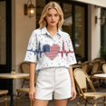 thumbnail image 4 of Sewkxo Polo à Manches Courtes pour Femmes, Col Oversize, T-Shirt à Enfiler Y2k, Décontracté, Ample, Mode Urbaine, Chandail de Rugby, Blanc TG, 4 of 6