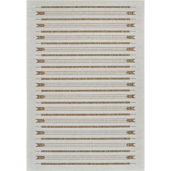 Tapis d'interieur exterieur abstrait Rug Branch Maise, beige marron, moderne - Entree, couloir, salle de bain et cuisine