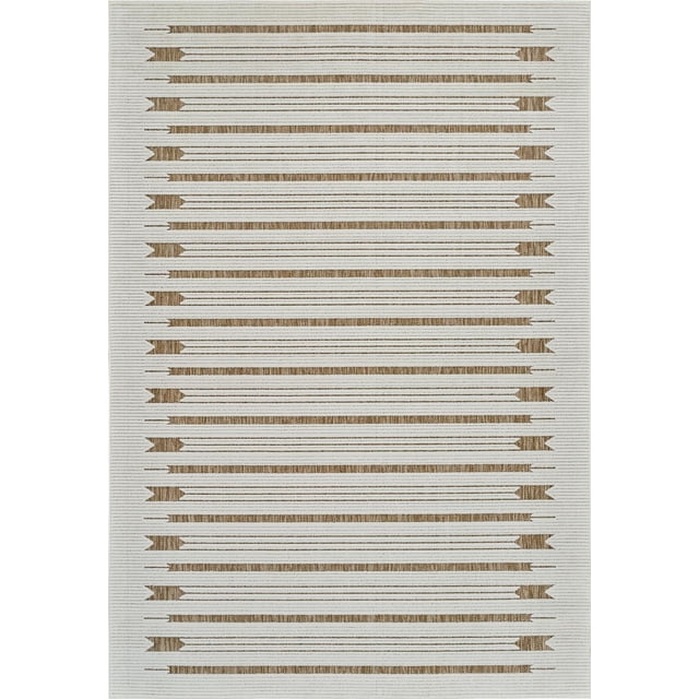 Rug Branch Maise Abstract Indoor Outdoor Area Rug, Beige Brown, Modern - Entryway, Hallway, Bathroom, and Kitchen