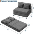 thumbnail image 2 of Bingirl 76-Inch 4-In-1 Convertible Loveseat Sofa Bed with Pillows in Dark Gray, 2 of 7