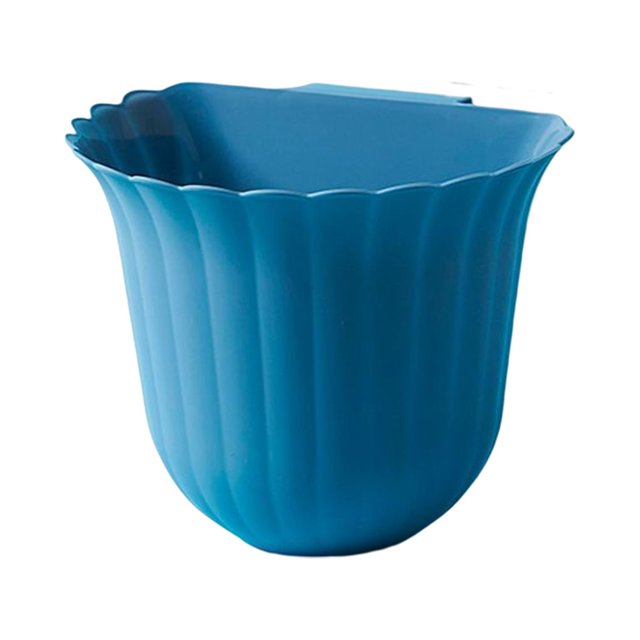 Transemion Shape Kitchen Door Hanging Trash Waste Cleaning Can Desktop Collection Basket Garbage Bin Household Restaurants Blue 1Set