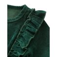 thumbnail image 4 of EYIIYE Baby Girl Dress, High-Waist Midi, Long Sleeve Round Collar Ruffle Buttons Princess Pleated Fall Skirt Headband, 4 of 8