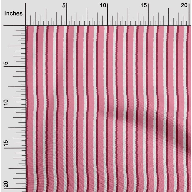 oneOone Georgette Viscose Fabric Stripe Block Printed Craft Fabric BTY 42 Inch Wide