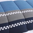 thumbnail image 4 of Marina Decoration Ultra Soft Luxury Fluffy Goose Down Alternative Bed in a Bag Bedding Printed Comforter Set Includes Sheet Set, Navy Blue Geometric Stripes Pattern, 4 of 4
