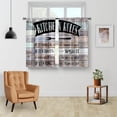 thumbnail image 2 of Wooden Barn Farmhouse Kitchen Curtains - Rustic Wood Country Retro Small Short Cafe Tier Curtains Decor for Living Dining Room Farm Family Rules Window Drapes 36 Inch Length 2 Panels 28"x36", 2 of 5