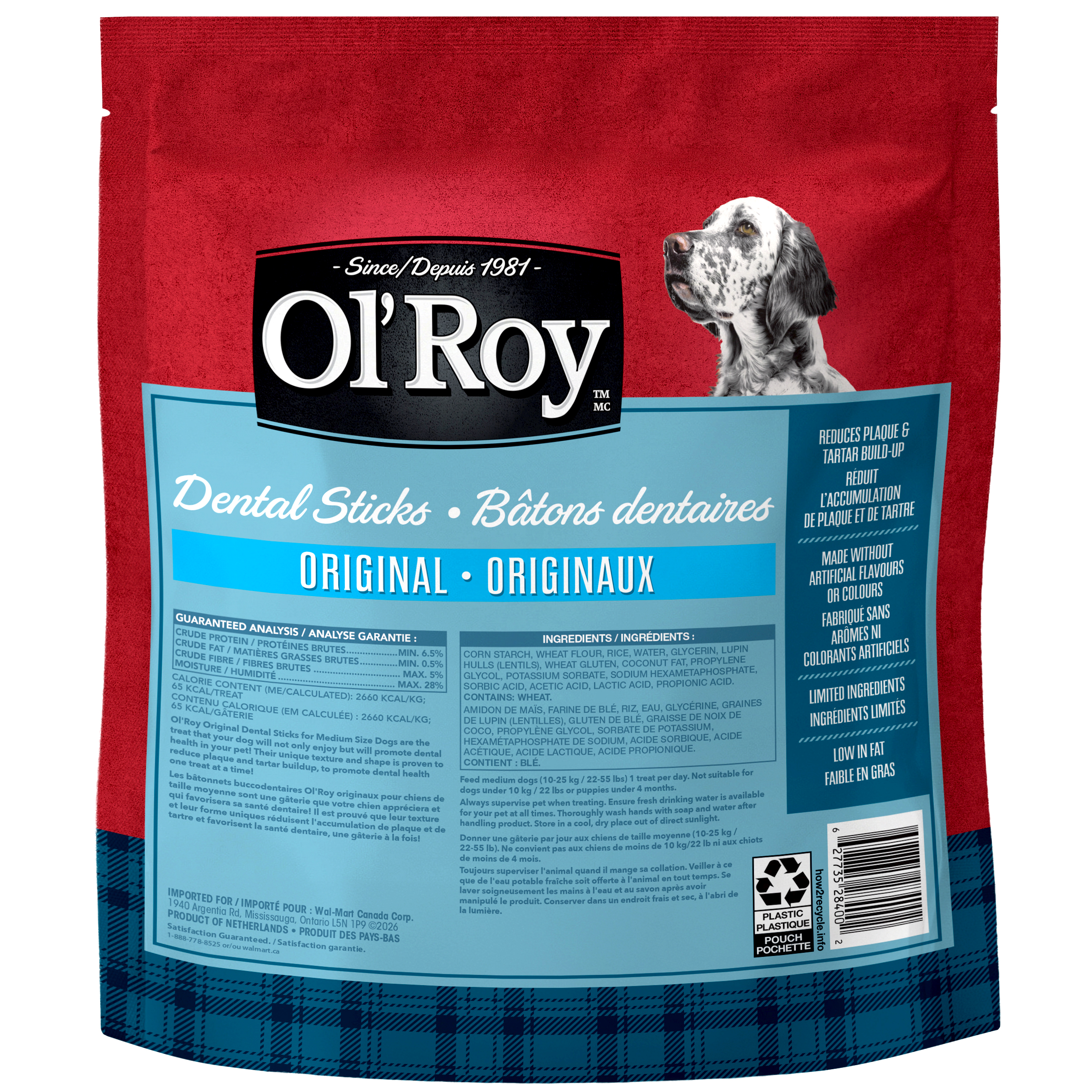 Bâtons dentaires Originaux pour chiens de taille moyenne Ol’ Roy